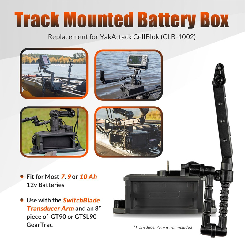 Op een spoor gemonteerde accub - Fish Finder Transducer recensie en prijs