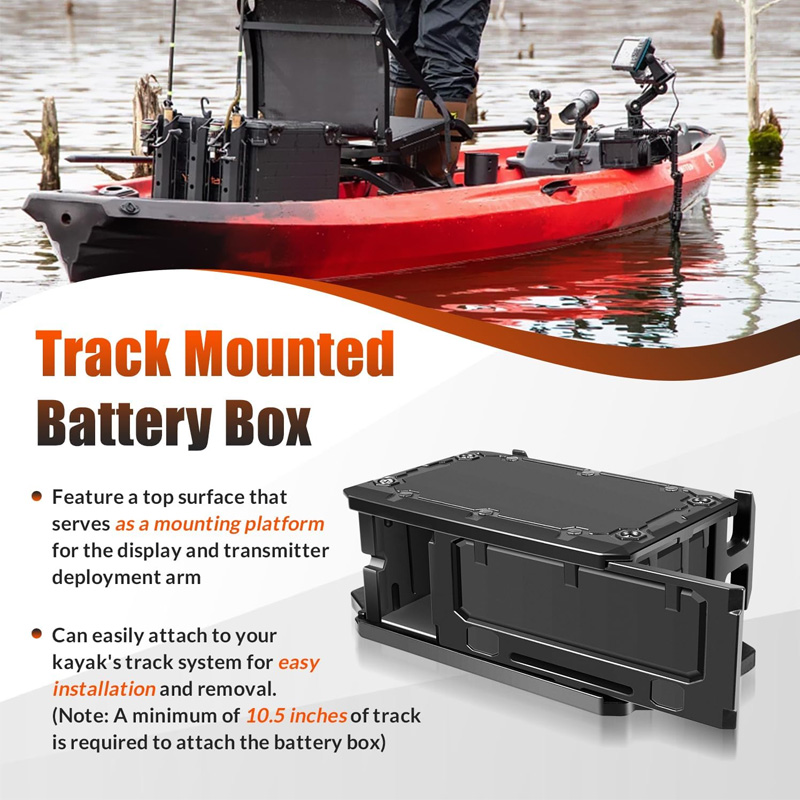 Op een spoor gemonteerde accub - Fish Finder Transducer recensie en prijs
